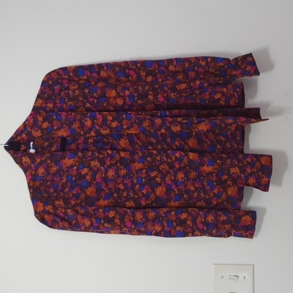 Vintage Yves Saint Laurent 100% Silk 1970 Rive Gauche Button Down Shirt - Picture 1 of 8